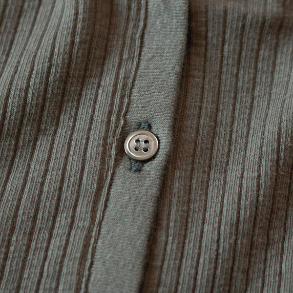 ヴィンテージリブ コットンカーディガン(GREY)