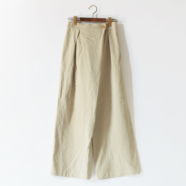 リネンコットン ラップパンツ(BEIGE)