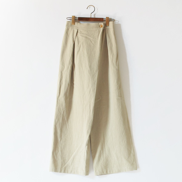 リネンコットン ラップパンツ(BEIGE)