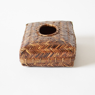 ティッシュボックス 網代 ブラウン／公長齋小菅（こうちょうさいこすが