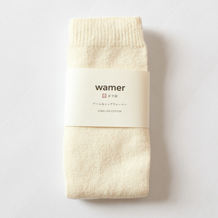 ガラ紡のアーム・レッグウォーマー／益久染織研究所（ますひさそめおり