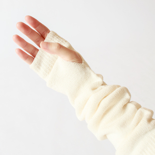 ガラ紡のアーム・レッグウォーマー／益久染織研究所（ますひさそめおり