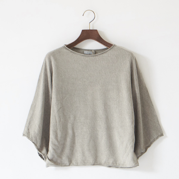 ベルギーリネン ワイドニット(グレー(松煙))