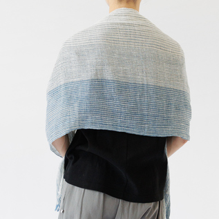 ☆5m☆藍染め☆ウール☆コットン☆かすり織り☆65740☆延長