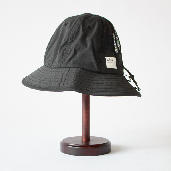 リップストップ7パネルハット BLK