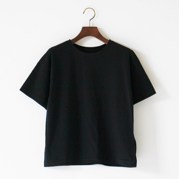 ハイゲージ天竺 ボックスTシャツ(Black)