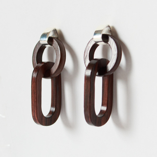 Wood Earrings(Double Link) Wood Earrings(Double Link)