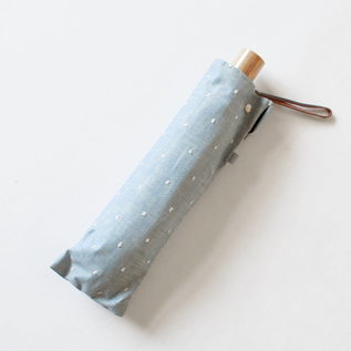 【別注】晴雨兼用折りたたみ傘 フリンジドットシェード ラタンハンドル(BLUE) 【別注】晴雨兼用折りたたみ傘 フリンジドットシェード ラタンハンドル(BLUE)