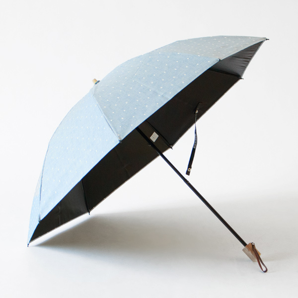 非売品GOYARD ゴヤール 折りたたみ傘 晴雨兼用 別注】晴雨兼用折りたたみ傘 フリンジドットシェード 楓ハンドル