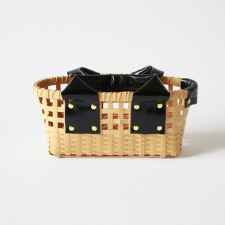 白竹四ッ目レザーバスケット