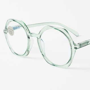 ブルーライトカットあり リーディンググラス EDGY clear/green