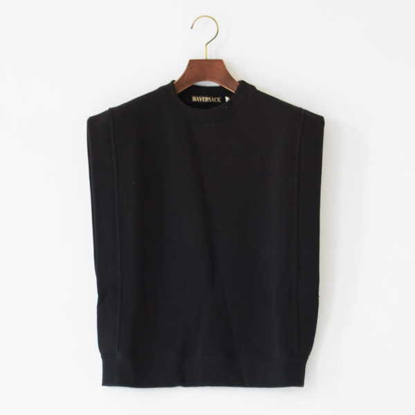 アズマ裏毛クルーネックベスト(BLACK)