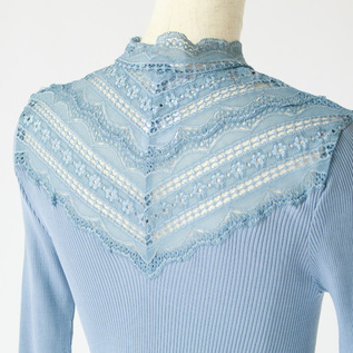 シルクレース ハイネックロングスリーブ／ROSEMUNDE（ロサムンド