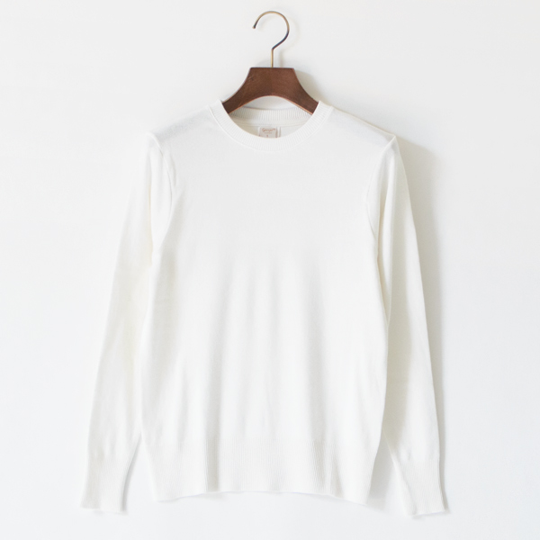クルーネックジャストフィットニットソー(BIANCO)