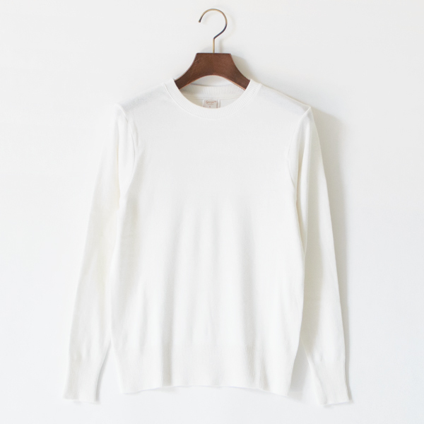 クルーネックジャストフィットニットソー(BIANCO)