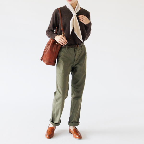 リネンコットンニットスカーフ BIANCO/MANDORLA