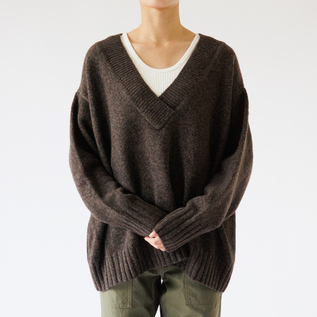 2WAY ヤクウール Vネックニットプルオーバー／C.T.plage（シーティー