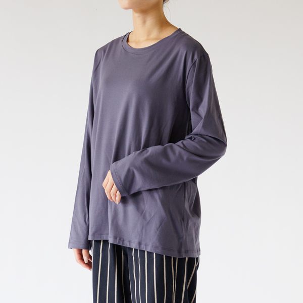 身長162cm オーガニックコットンカットソー レディース Indigo blue