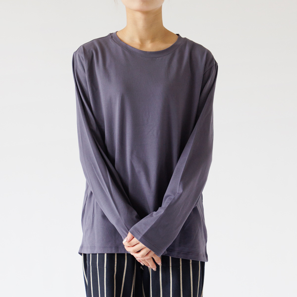 身長162cm オーガニックコットンカットソー レディース Indigo blue