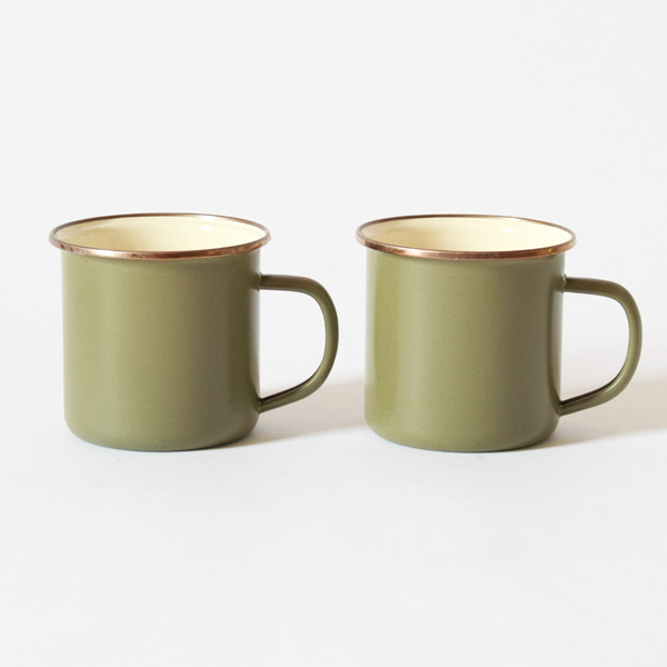 エナメル2-TONE マグカップ2個セット（OLIVE DRAB）