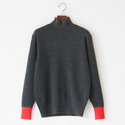 14Gウールスムースボーダーハイネックセーター