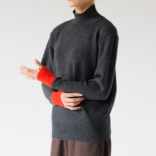 14Gウールスムースボーダーハイネックセーター／HAVERSACK