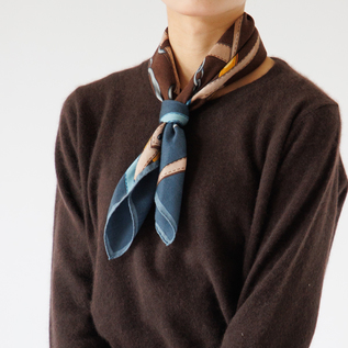 Vincenzo Miozza スカーフ　カシミヤ　シルク Vincenzo Miozza カシミヤシルク スカーフ（HOUNDSTOOTH