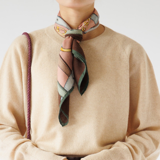 Vincenzo Miozza スカーフ　カシミヤ　シルク Vincenzo Miozza カシミヤシルク スカーフ（HOUNDSTOOTH