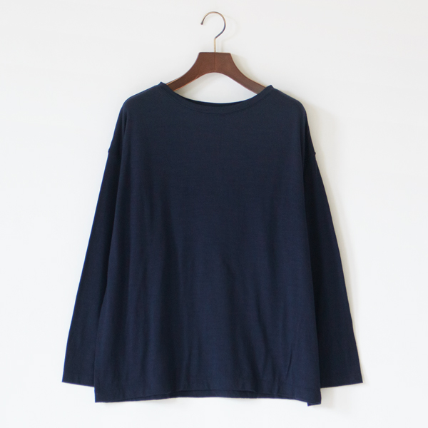 SUPER100Sウール天竺 ルームウェア(長袖(NAVY))