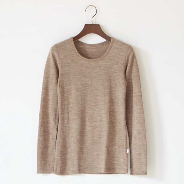 ウールシルク MELANGE　ロングスリーブ(Sesame)