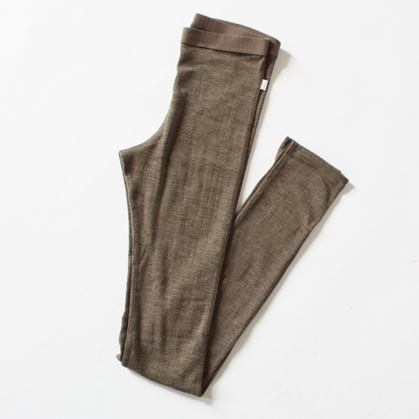 ウールシルク MELANGE　レギンス(Mud brown)