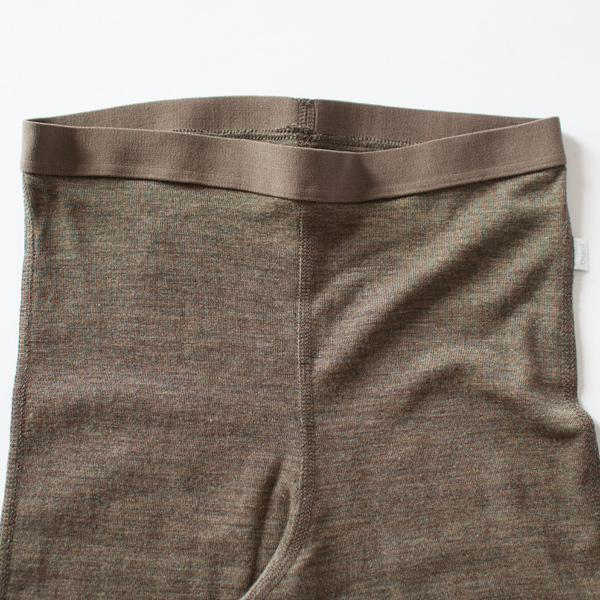 ウールシルク MELANGE　レギンス(Mud brown)