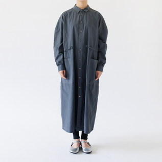 綿近江晒 ロングシャツワンピース／FACTORY（ファクトリー）｜愛着を