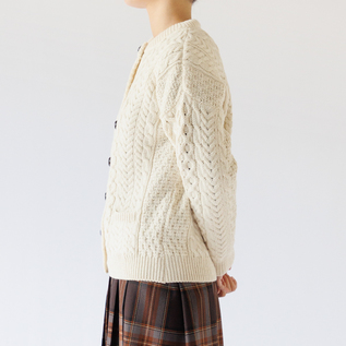 メリノウール ケーブルカーディガン／aran woollen mills（アランウー