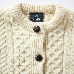 メリノウール ケーブルカーディガン／aran woollen mills（アランウー