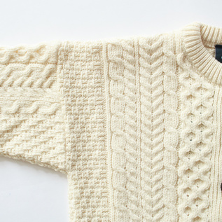 メリノウール ケーブルカーディガン／aran woollen mills（アランウー