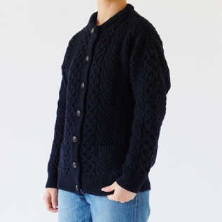 メリノウール ケーブルカーディガン／aran woollen mills（アランウー