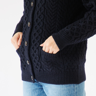 メリノウール ケーブルカーディガン／aran woollen mills（アランウー