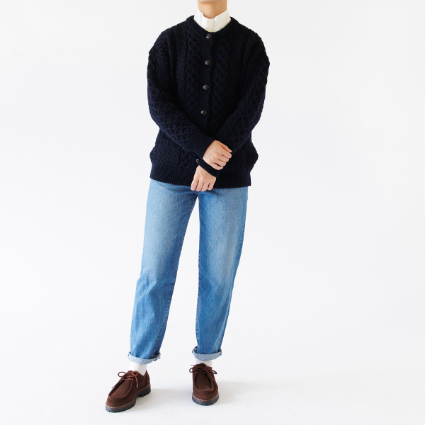 ケーブルカーディガン（NAVY）身長：162cm