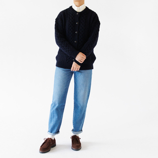 メリノウール ケーブルカーディガン／aran woollen mills（アランウー