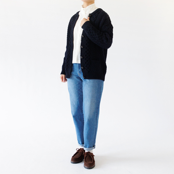 ケーブルカーディガン（NAVY）身長：162cm