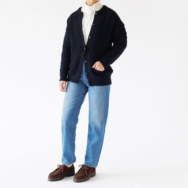 ケーブルカーディガン（NAVY）身長：162cm