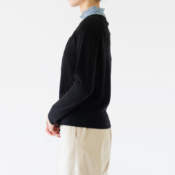 ウールカシミヤカーディガン	BLACK（身長162cm）