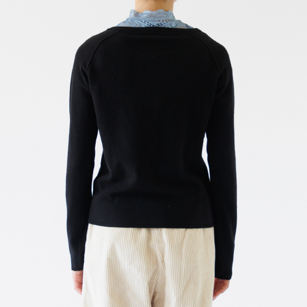 ウールカシミヤカーディガン	BLACK（身長162cm）