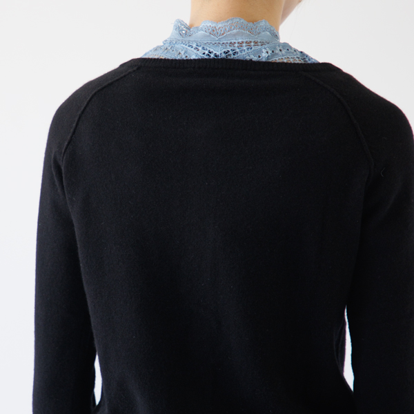 ウールカシミヤカーディガン	BLACK（身長162cm）