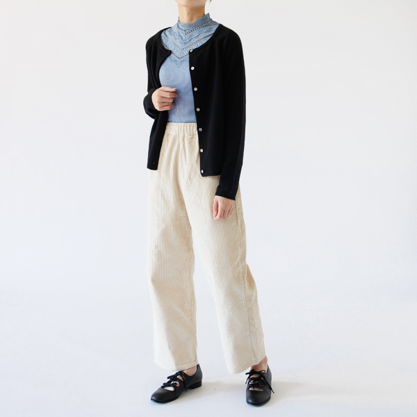 ウールカシミヤカーディガン	BLACK