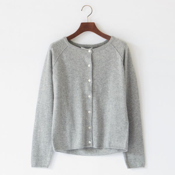 ウールカシミヤカーディガン	LIGHT GREY MELANGE