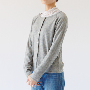 ウールカシミヤカーディガン	LIGHT GREY MELANGE（身長162cm）