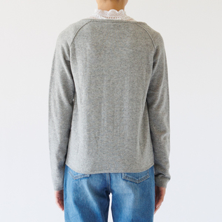 ウールカシミヤカーディガン	LIGHT GREY MELANGE（身長162cm）