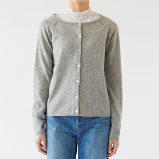 ウールカシミヤカーディガン	LIGHT GREY MELANGE（身長162cm）